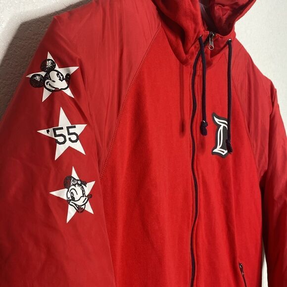 DISNEY PARKS Men’s Red Full Zip Hooded Jacket Size L - Picture 3 of 7